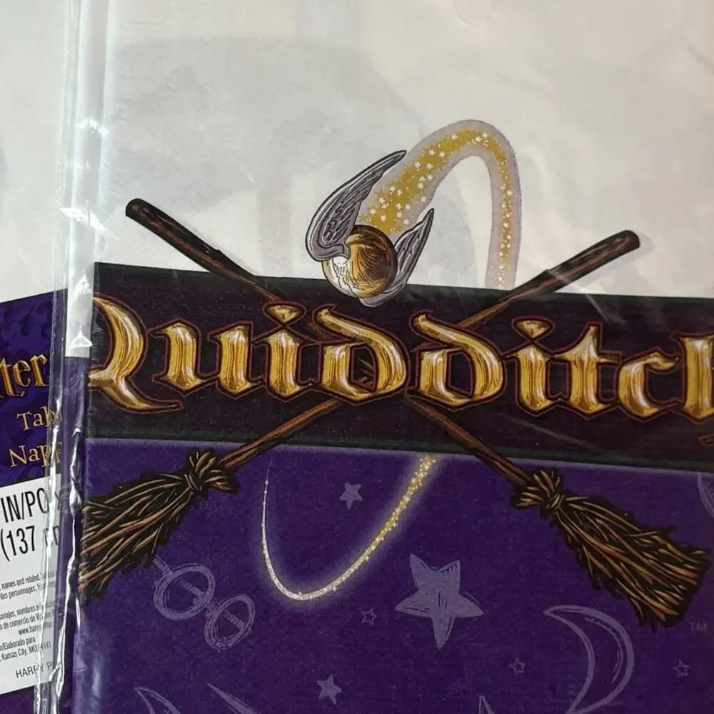 (2) - VTG 2000s Harry Potter Sorcerers Stone Plastic Table Cover Party Supplies